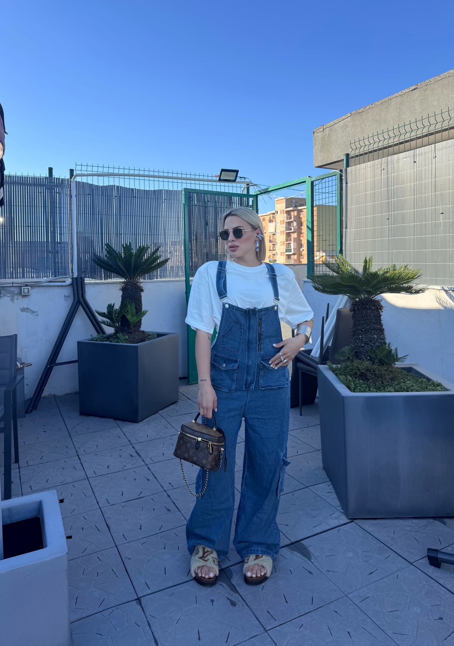Salopette Cargo in Denim