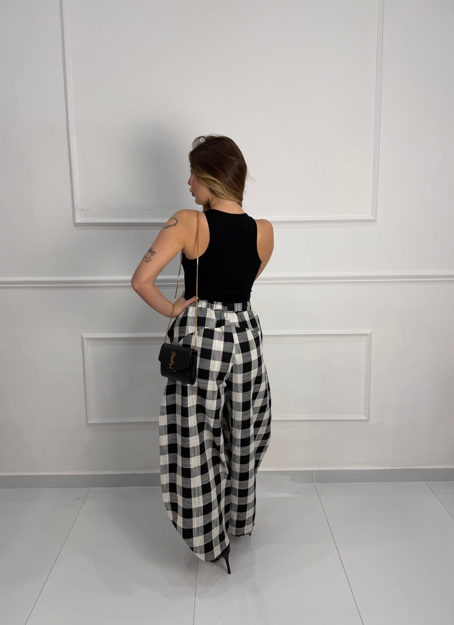 Pantalone Quadri Nero