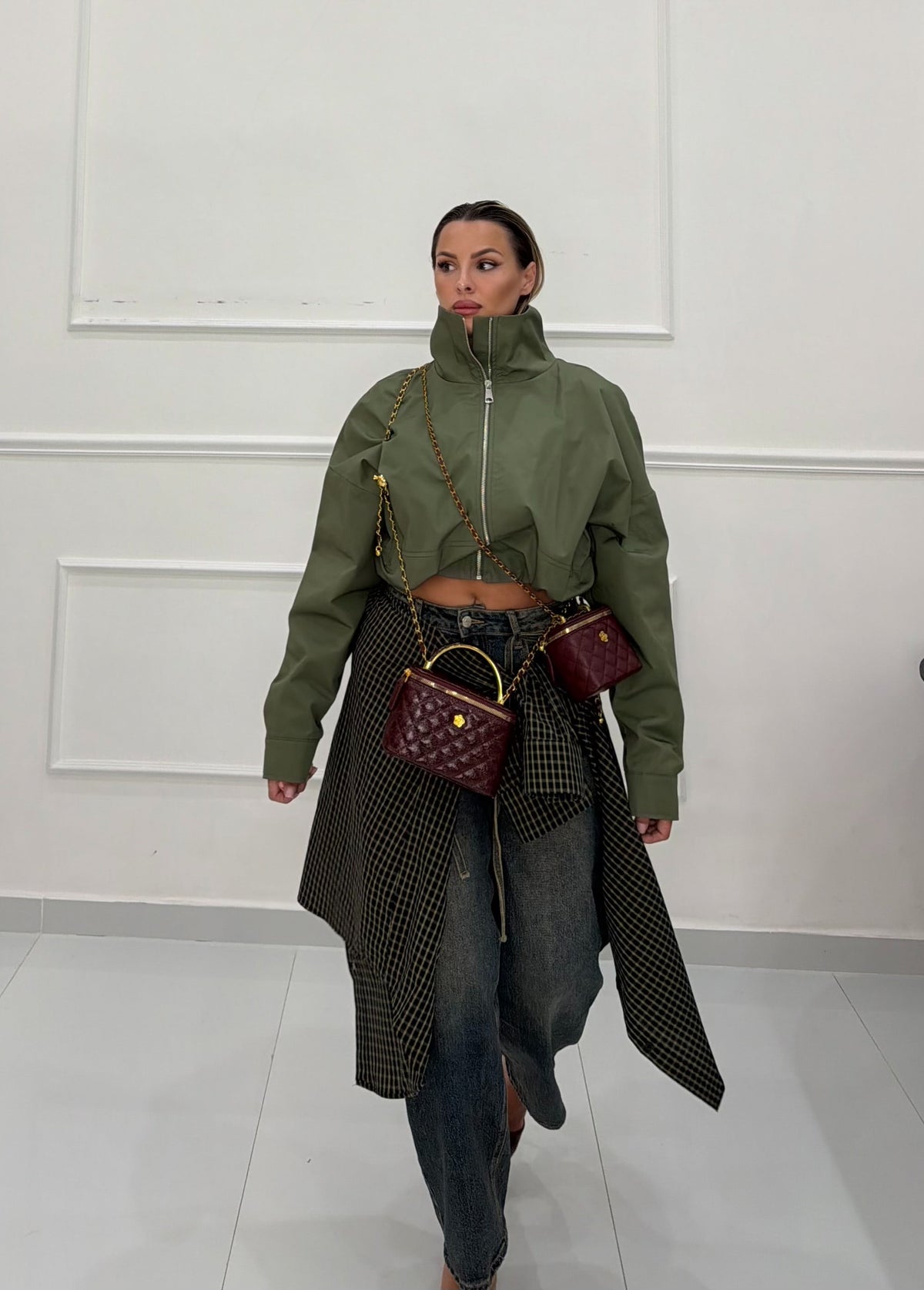 Bomber collo alto Verde