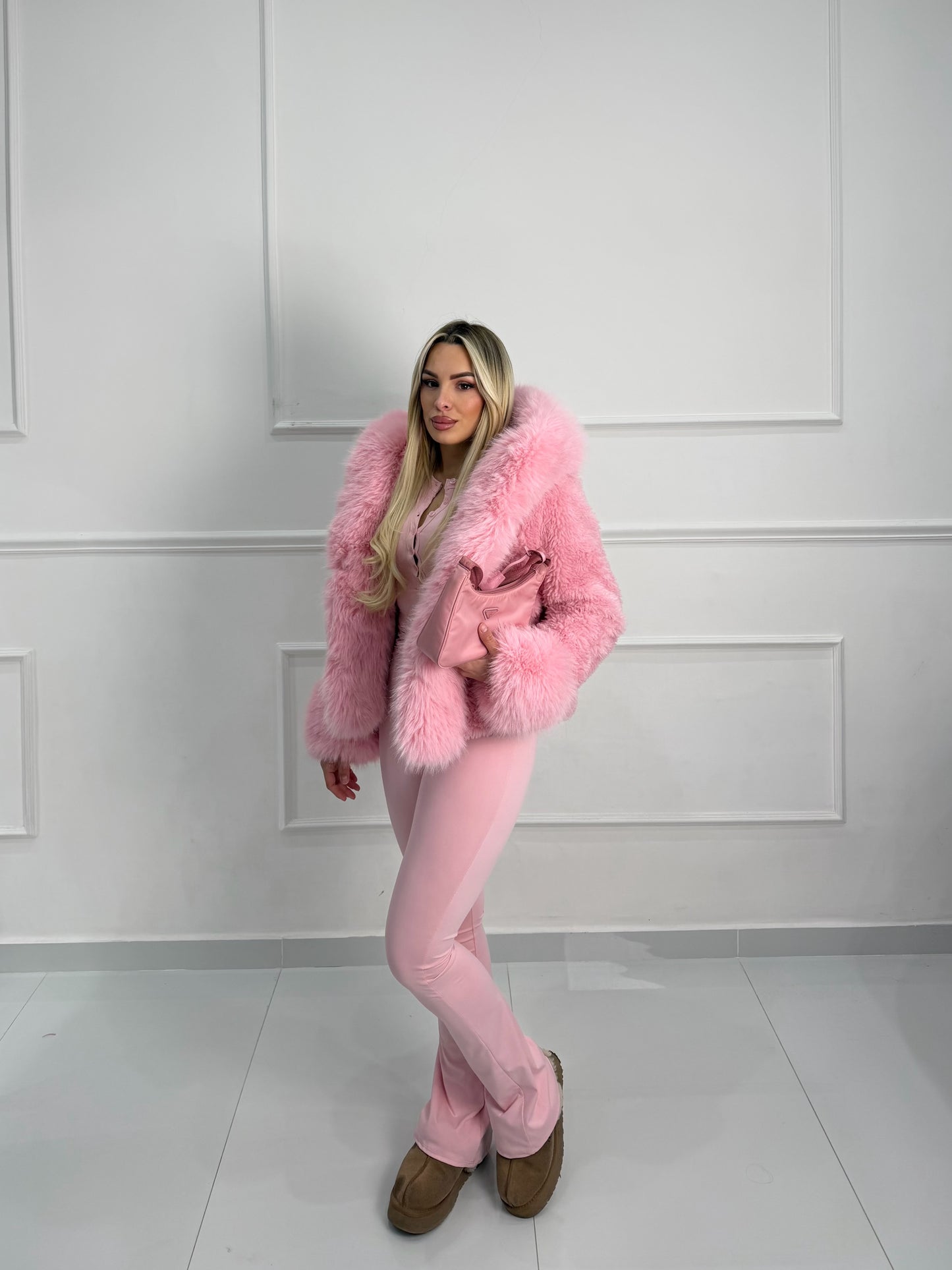 Ecopelliccia Teddy Rosa