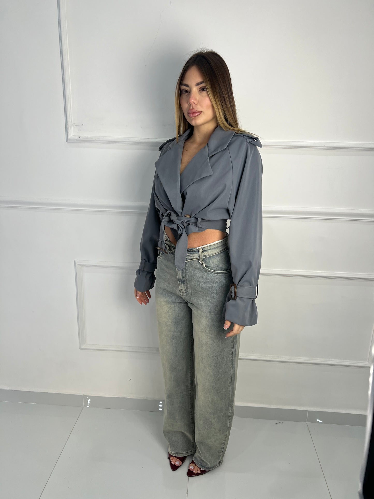 Trench Crop Grigio