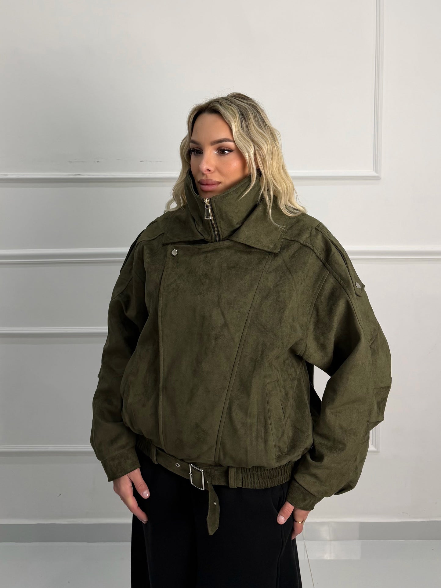 Bomber Ecocamoscio Verde