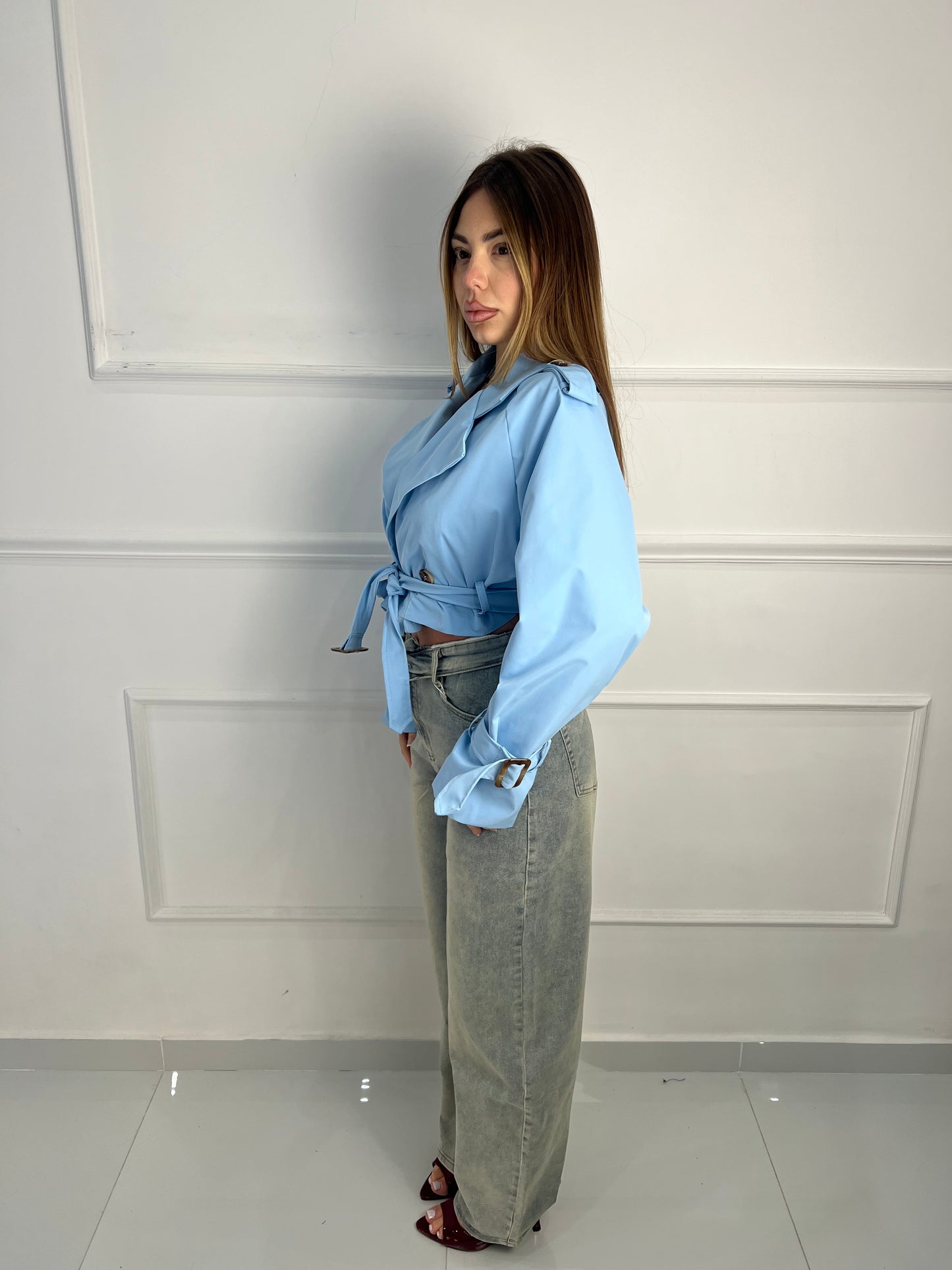 Trench Crop Azzurro