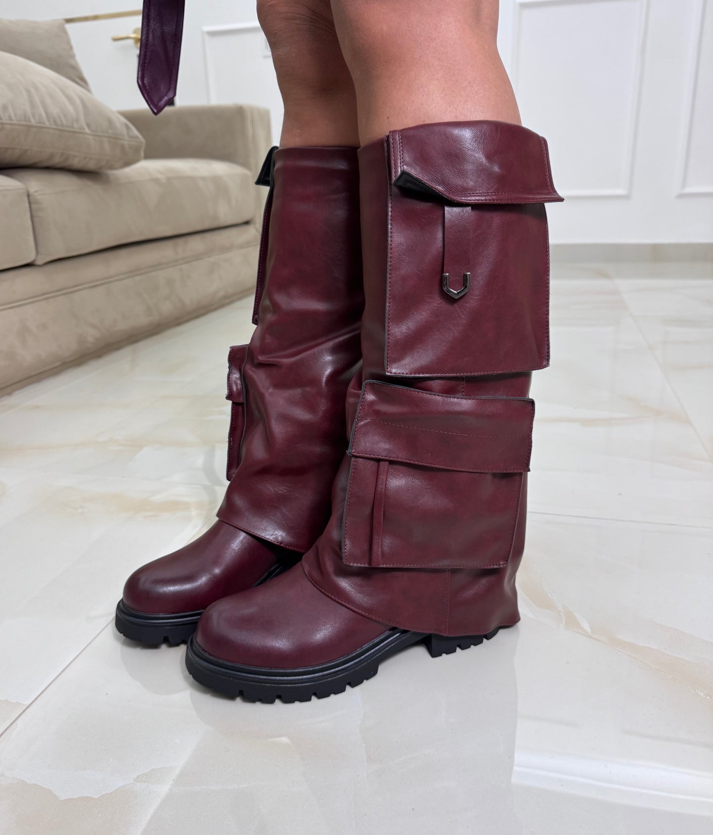 Anfibi Ecopelle Bordeaux
