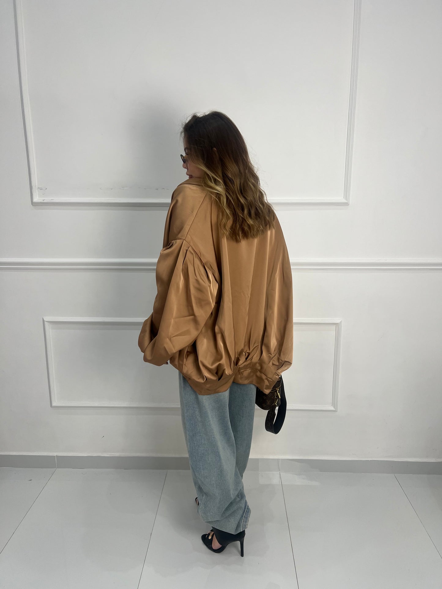 Giacca Satin Bronzo
