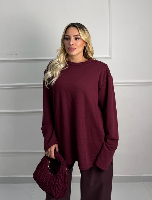 Felpa Wide bordeaux