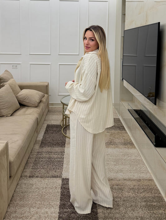 Coordinato Gessato Bianco