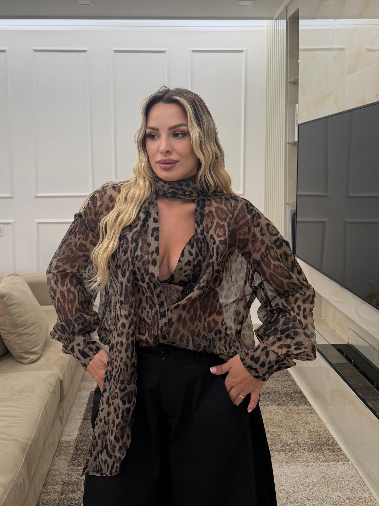 Camicia Parisienne Leopardata