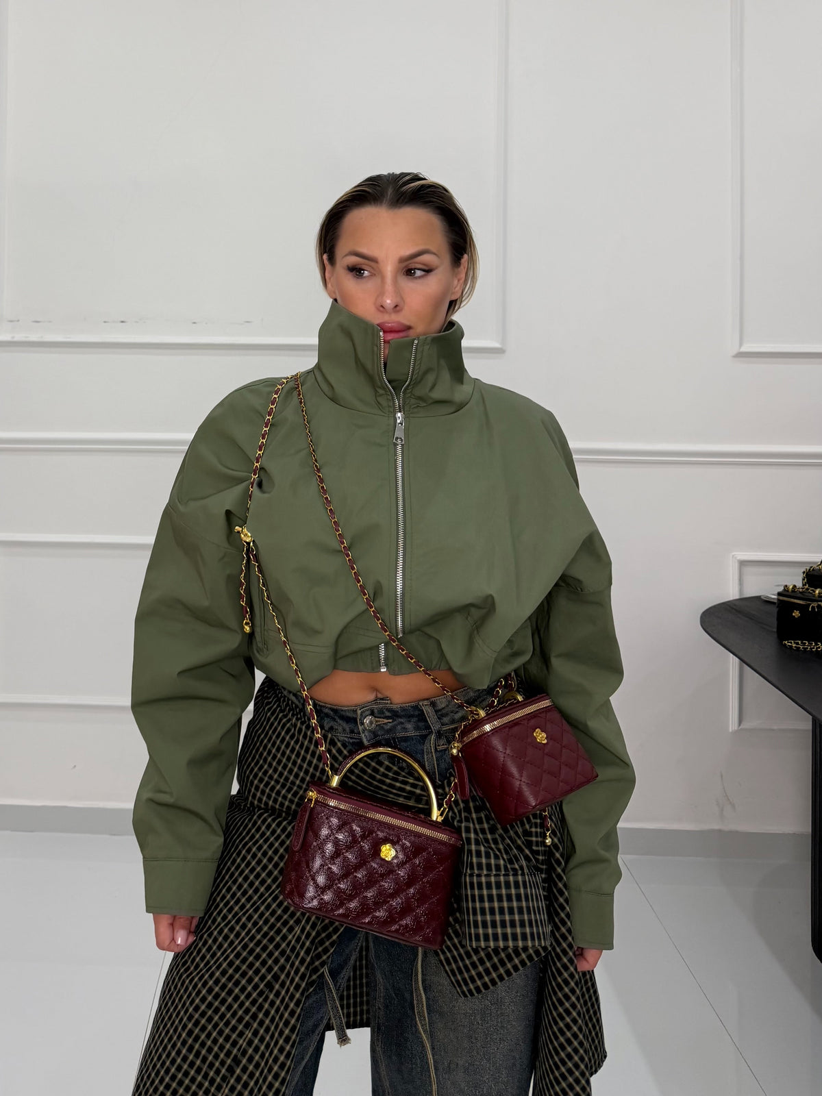 Bomber collo alto Verde
