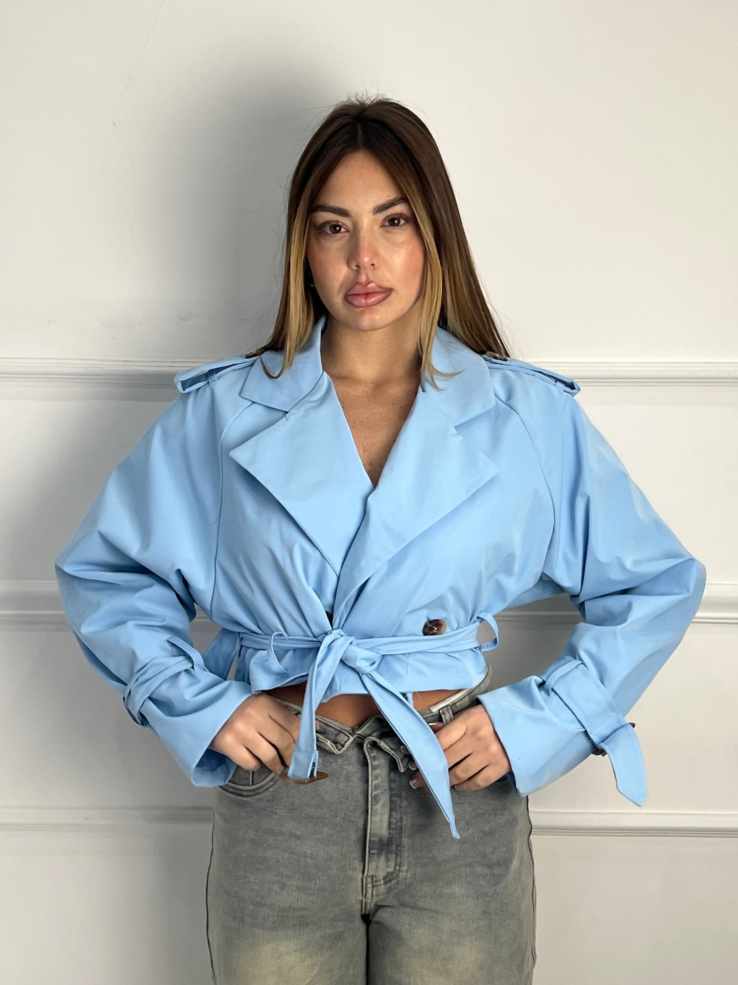 Trench Crop Azzurro