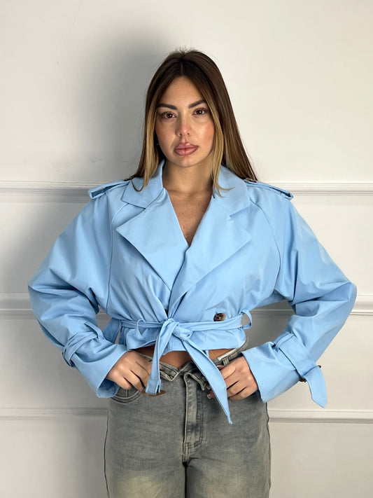 Trench Crop Azzurro