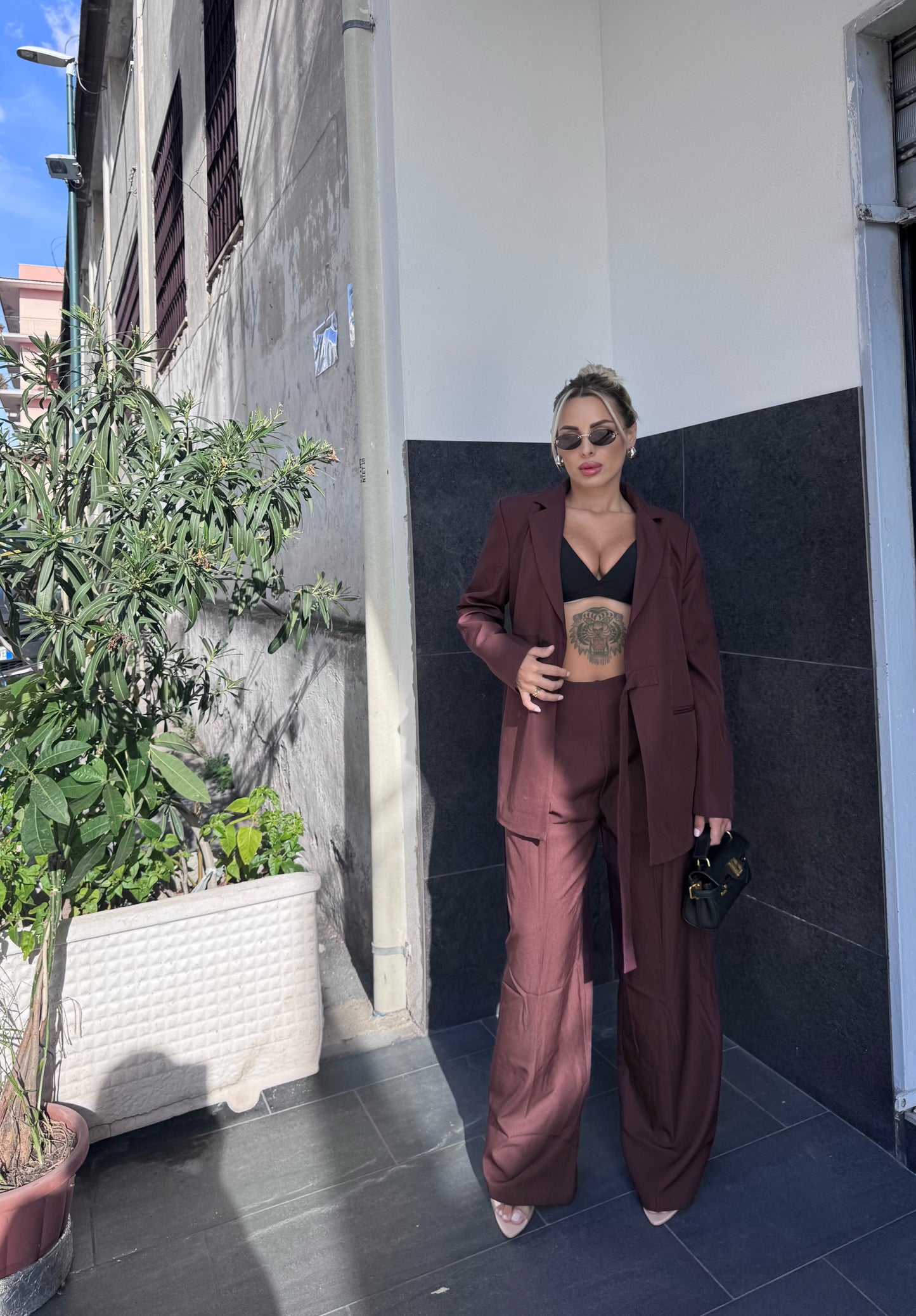 Tailleur Elvy bordeaux