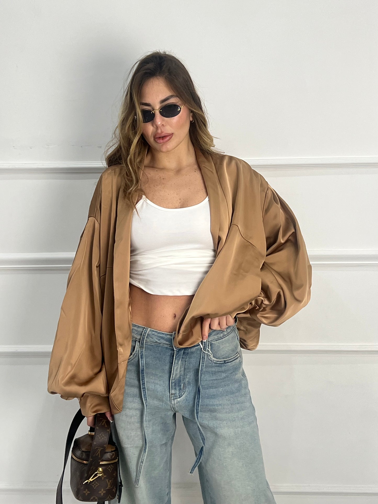 Giacca Satin Bronzo