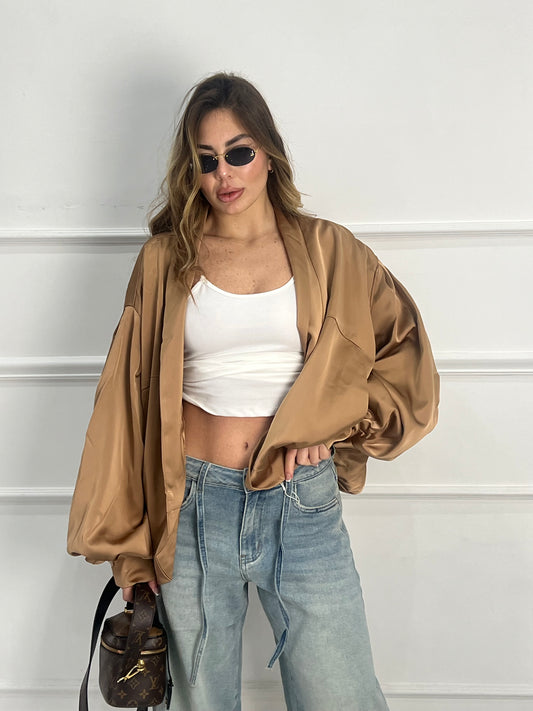 Giacca Satin Bronzo