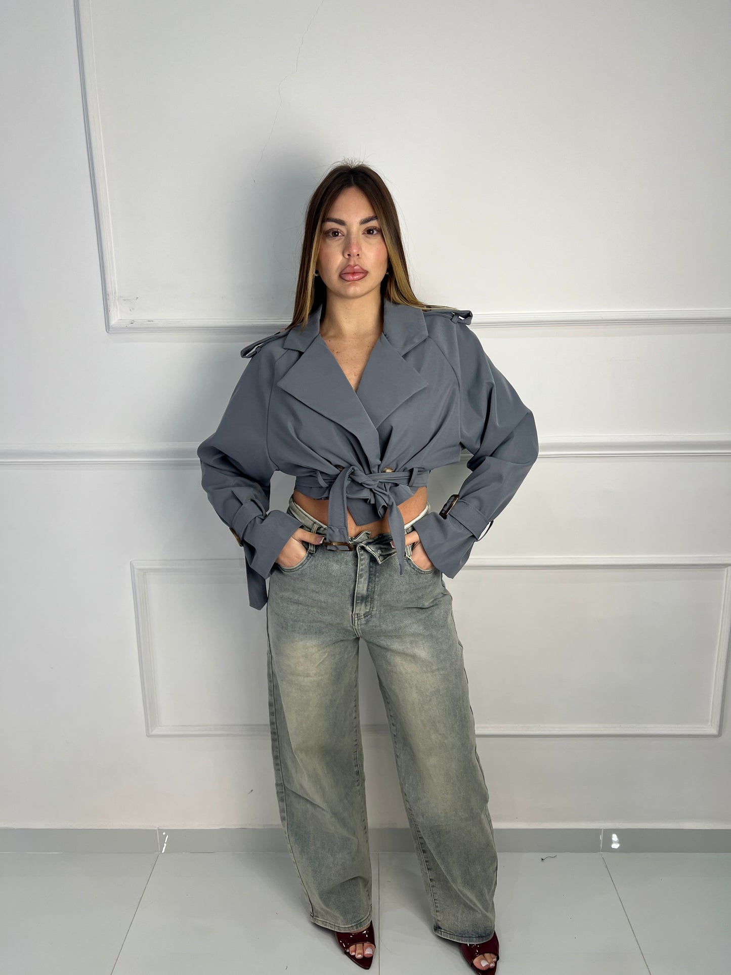 Trench Crop Grigio