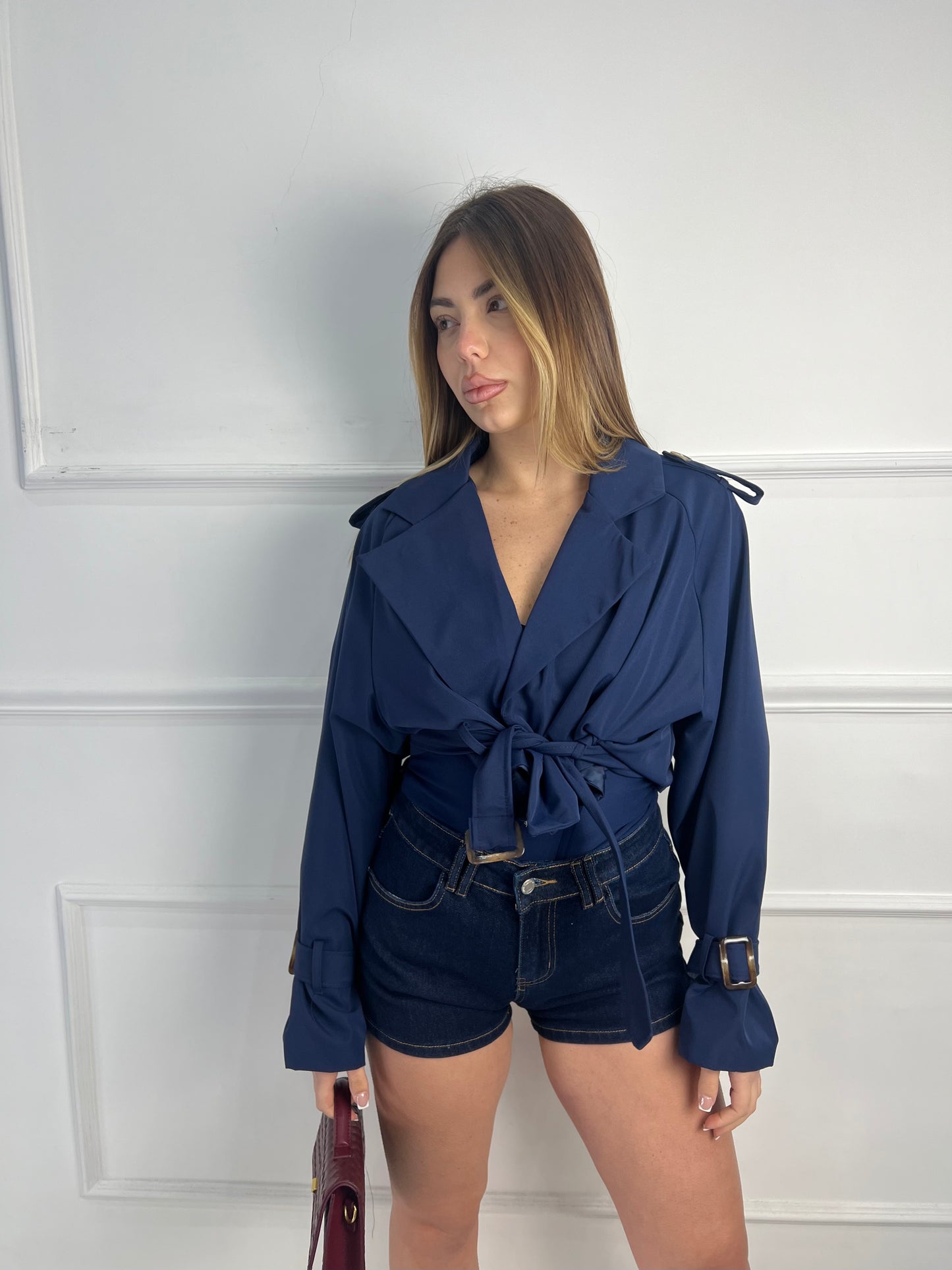 Trench Crop Blu