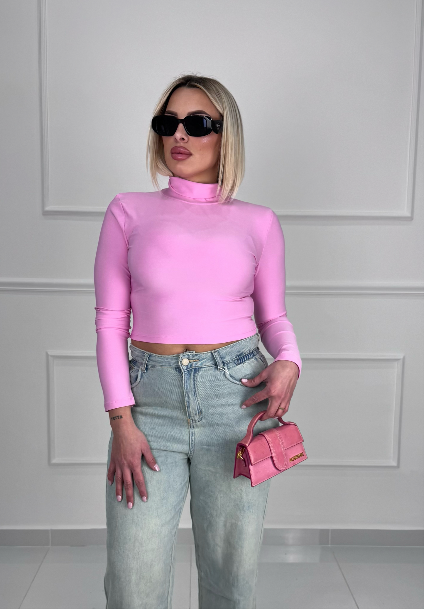 Maglia crop collo