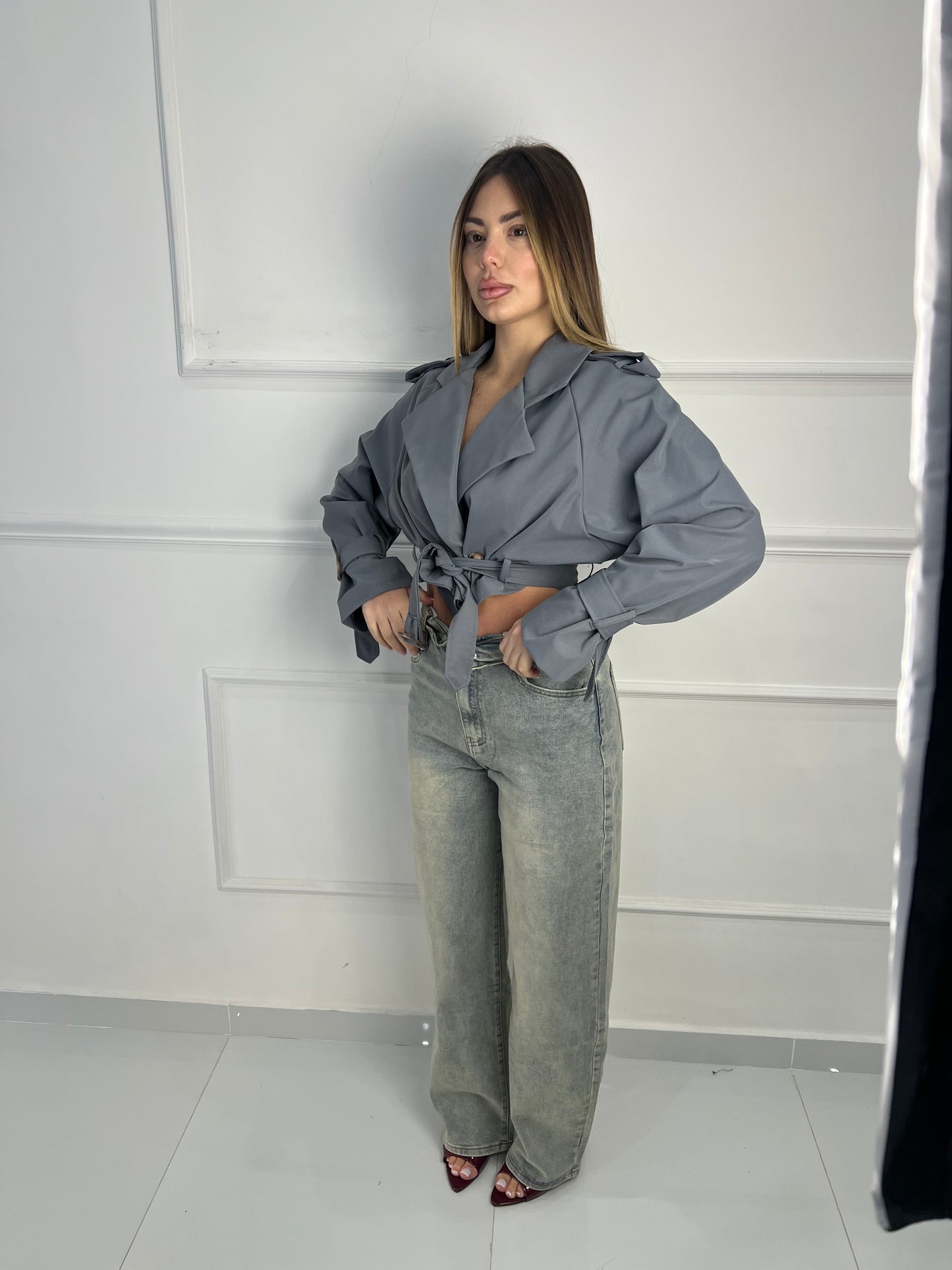 Trench Crop Grigio