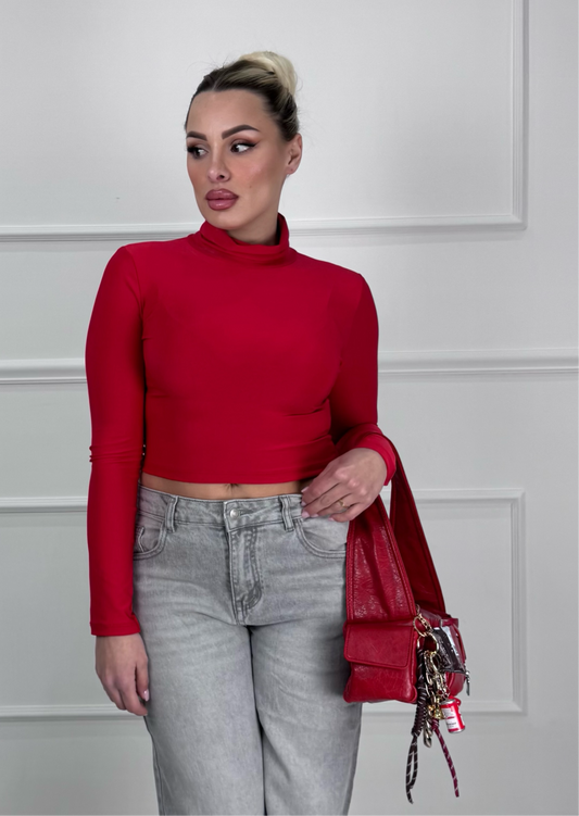 Maglia crop collo