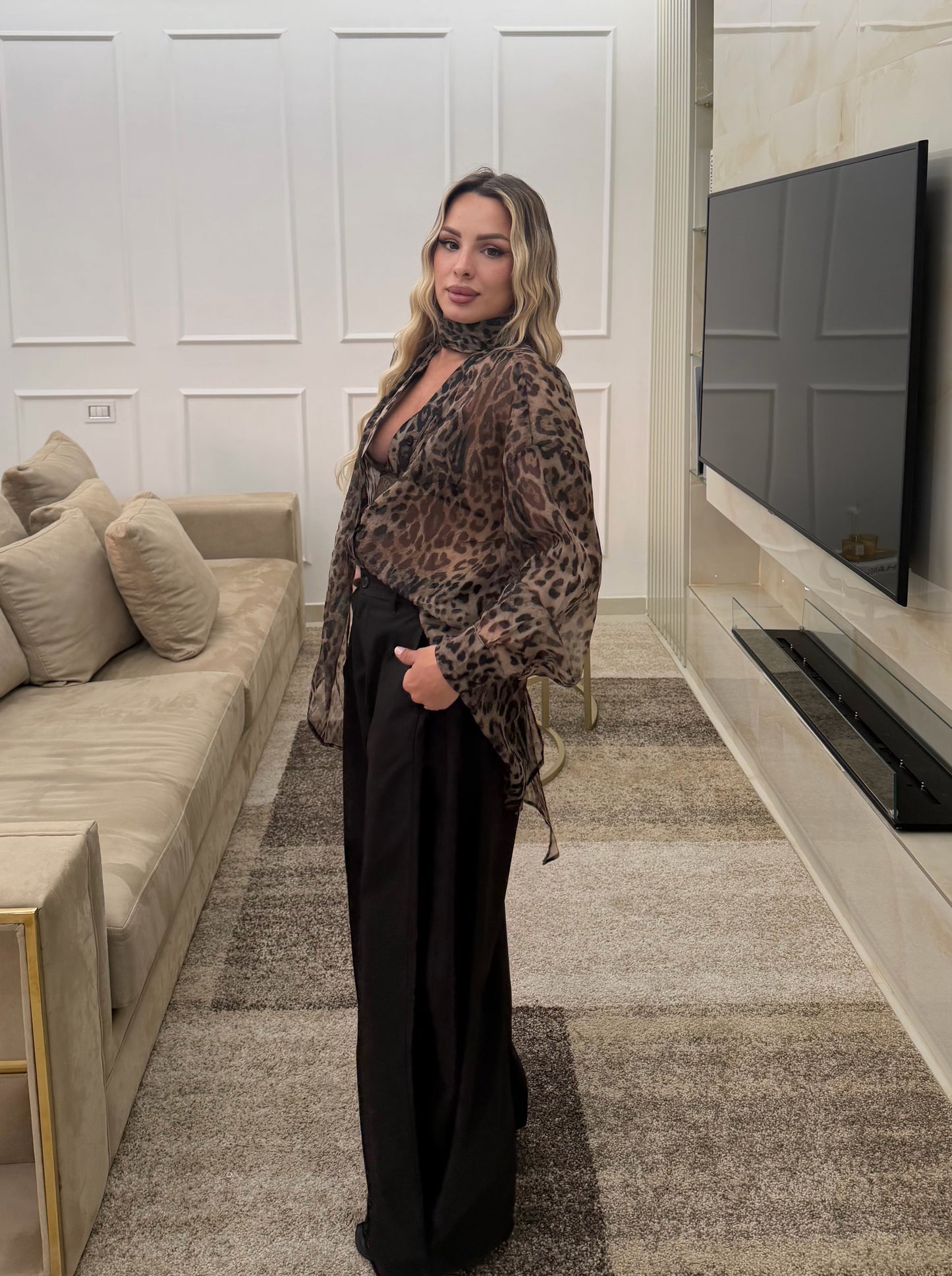 Camicia Parisienne Leopardata