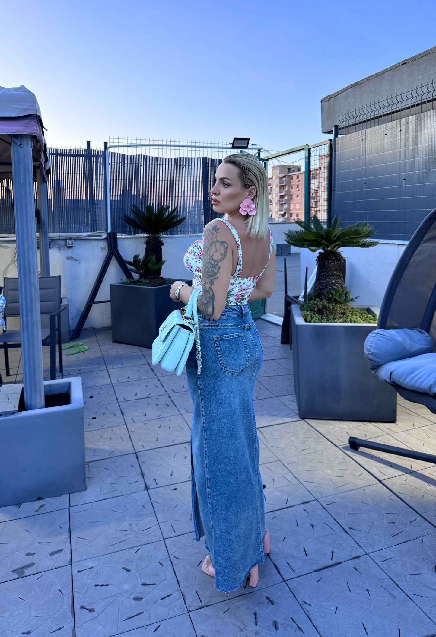 Gonna Longuette Denim