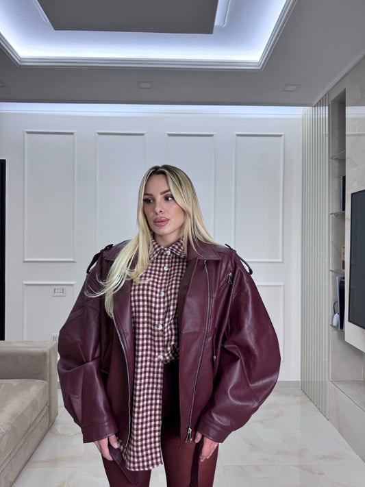Chiodo Ecopelle Bordeaux