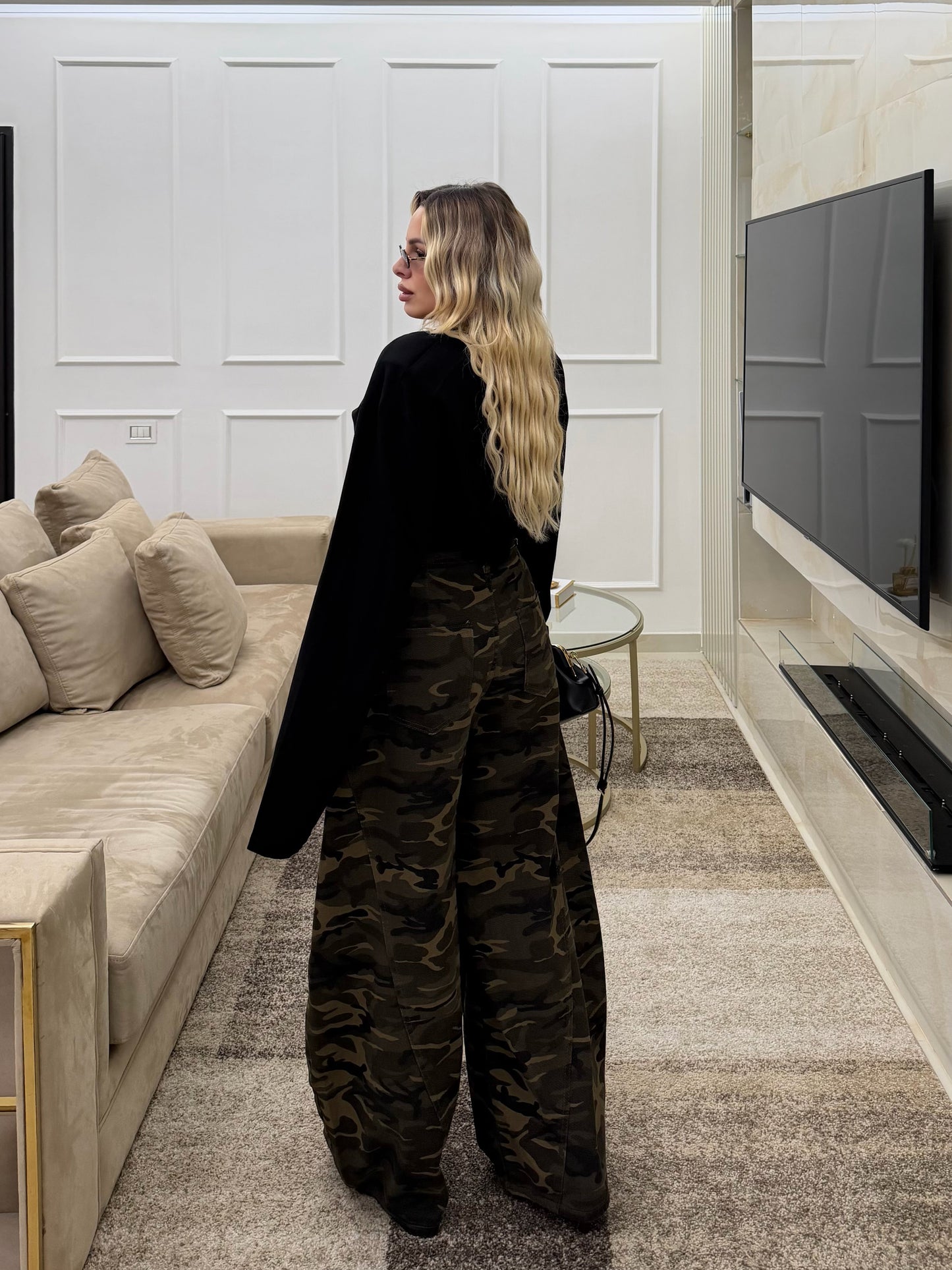 Pantalone Balloon mimetico