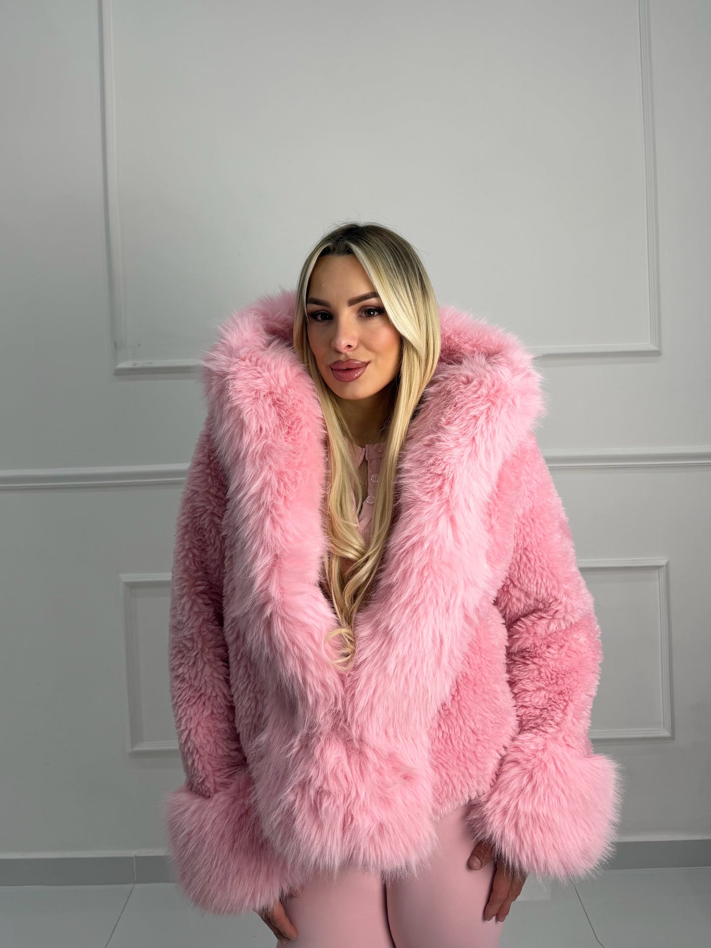 Ecopelliccia Teddy Rosa