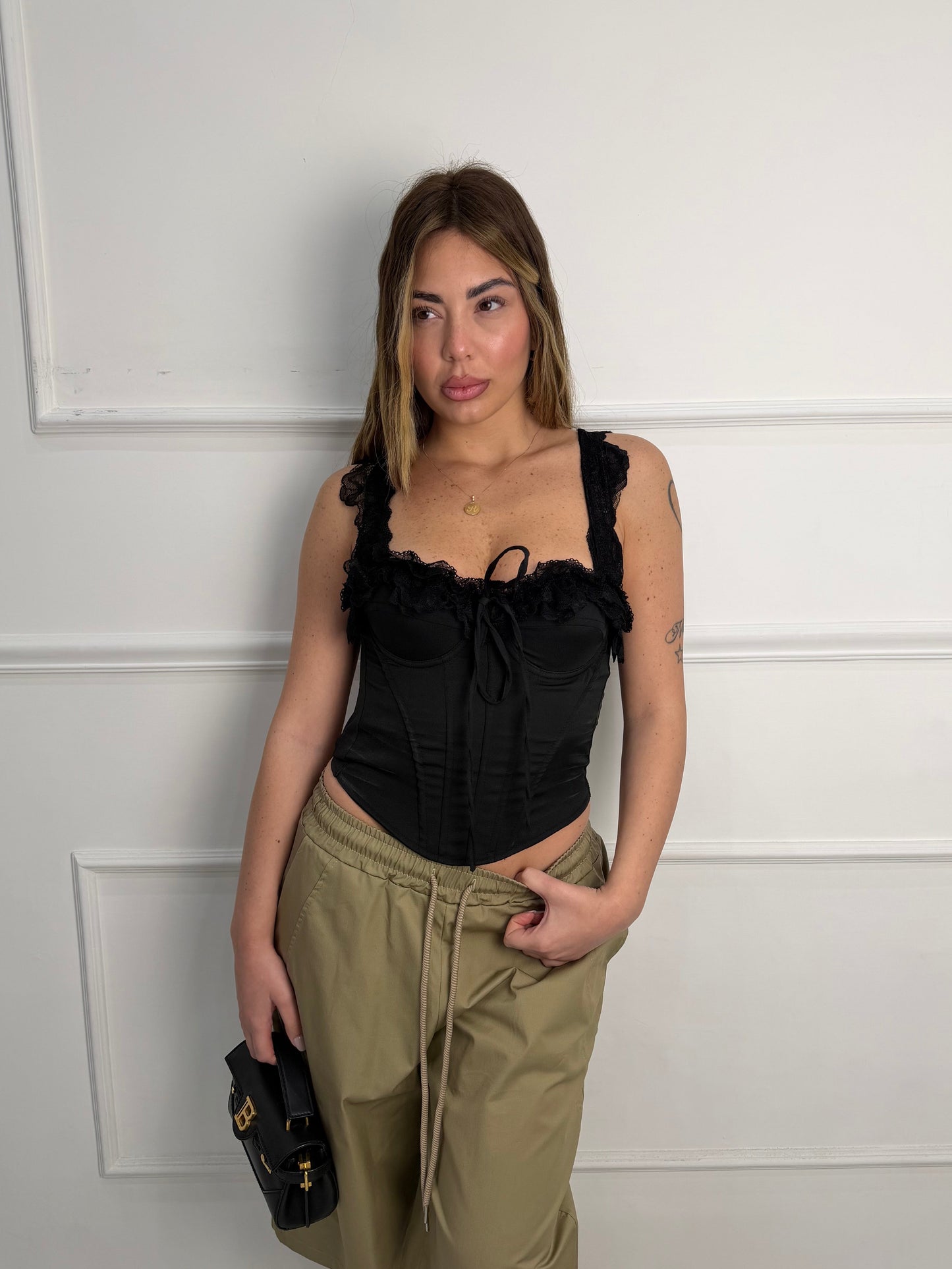 Bustier Romantico nero
