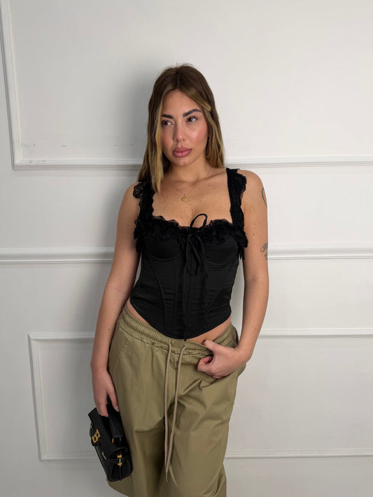 Bustier Romantico nero