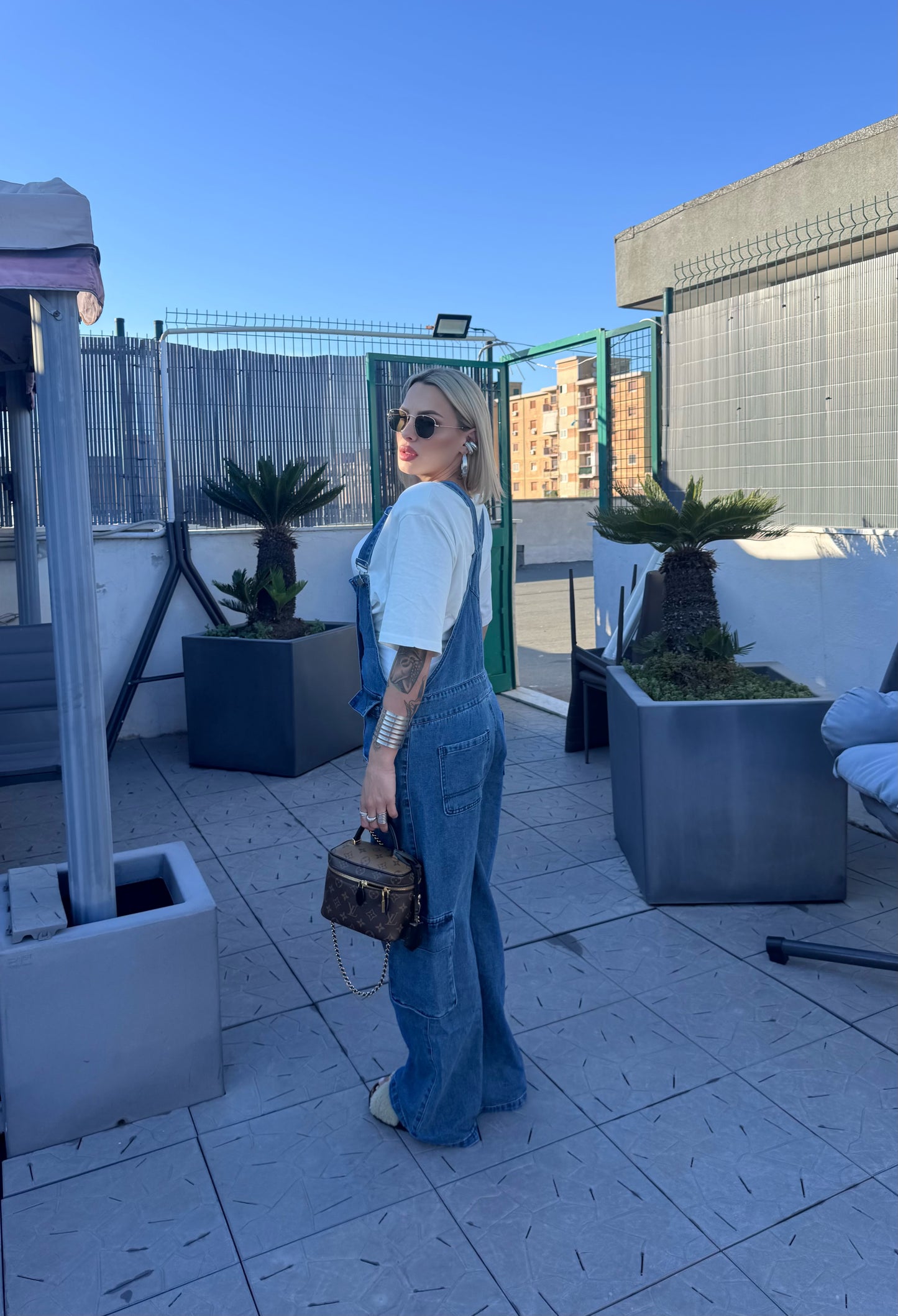 Salopette Cargo in Denim